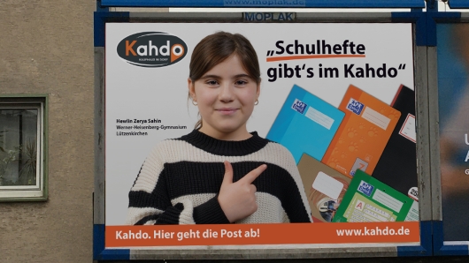 Hewlin Zerya Sahin vom Werner-Heisenberg-Gymnasium wirbt für unser Kahdo!
