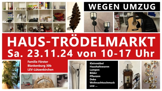 Haus-Trödelmarkt am Sa, 23. November 2024 in Lützenkirchen